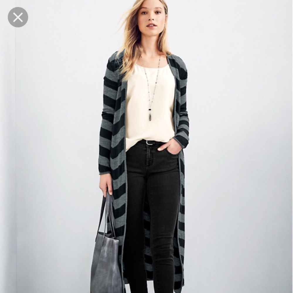 Garnet Hill Long Cardigan/Duster Wool/Alpaca Sz L